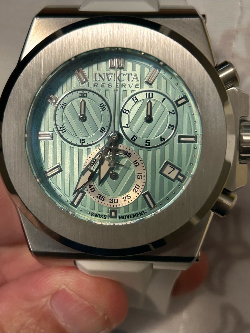 Invicta Reserve Mint Green and Silver Chronograph Watch